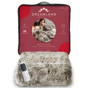 Dreamland Relax well Deluxe Faux Fur Heated Throw Husky