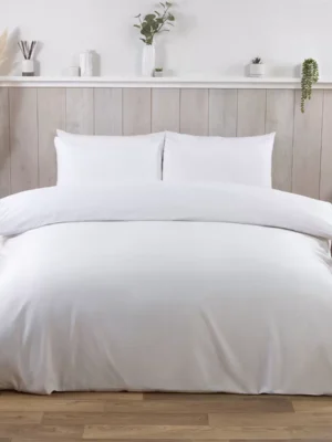 Cotton Exchange 200 Thread Count Percale White 3 Piece Bed Set