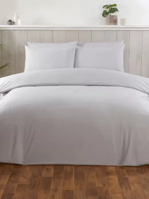Cotton Exchange 200 Thread Count Percale Grey 3 Piece Bed Set