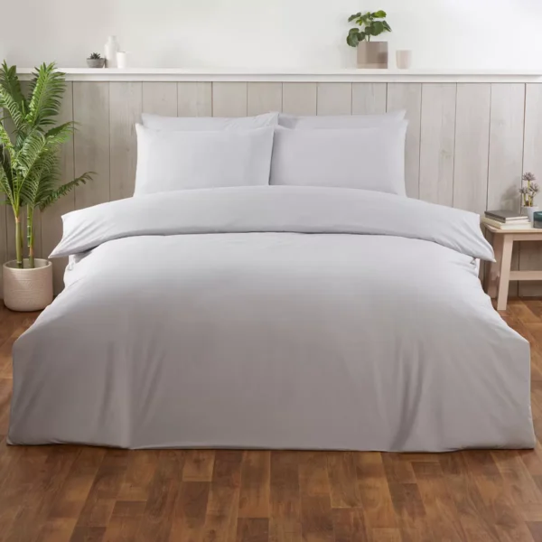 Cotton Exchange 200 Thread Count Percale Grey 3 Piece Bed Set