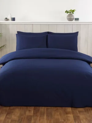 Cotton Exchange 200 Thread Count Percale Navy 3 Piece Bed Set