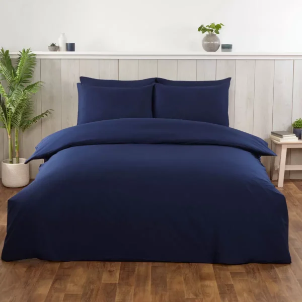 Cotton Exchange 200 Thread Count Percale Navy 3 Piece Bed Set