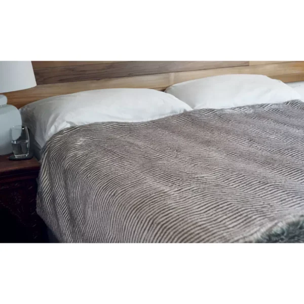 Dreamland Relaxwell Deluxe Zebra Print Faux Fur Heated Throw | Fast Heating & Energy Efficient - Image 5
