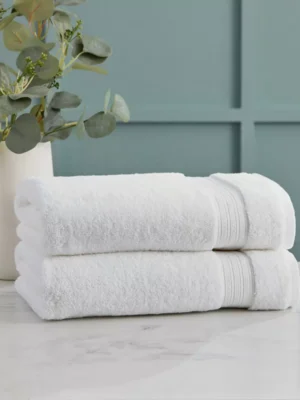 100% Hygro Cotton Bath Towel, White