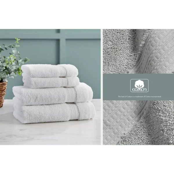 100% Hygro Cotton Bath Towel, White - Image 3