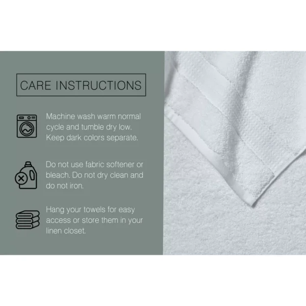 100% Hygro Cotton Bath Towel, White - Image 4