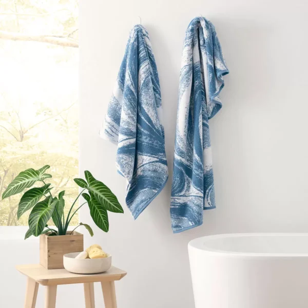 Loftex 100% Cotton Marble Spa Bath Towel - Image 5