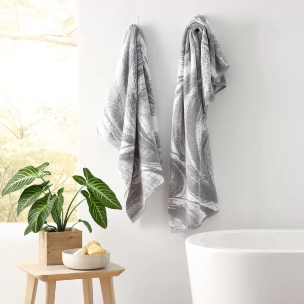 Loftex 100% Cotton Marble Spa Bath Towel - Image 4
