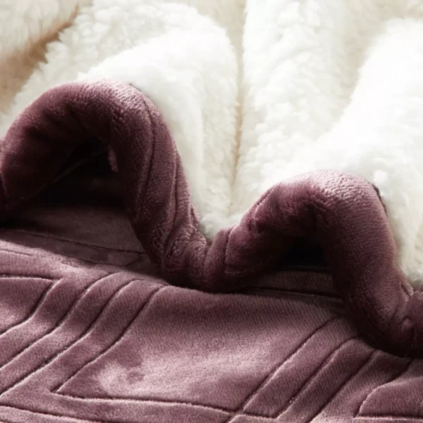 Etched Sherpa Blanket | Silky Soft Velvet & Cozy Sherpa Reverse - Image 9