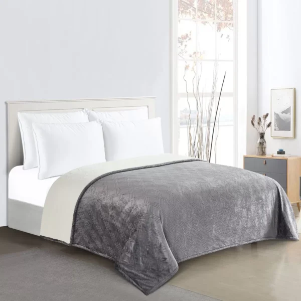 Etched Sherpa Blanket | Silky Soft Velvet & Cozy Sherpa Reverse - Image 8