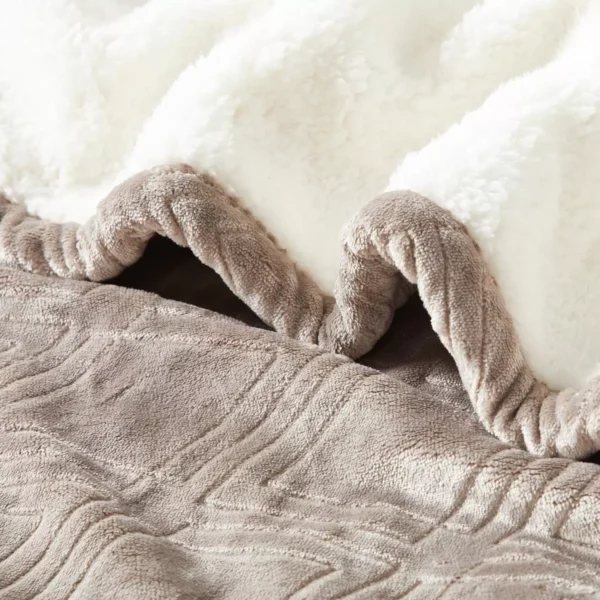 Etched Sherpa Blanket | Silky Soft Velvet & Cozy Sherpa Reverse - Image 6
