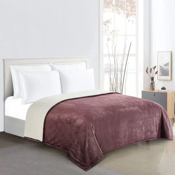 Etched Sherpa Blanket | Silky Soft Velvet & Cozy Sherpa Reverse - Image 5