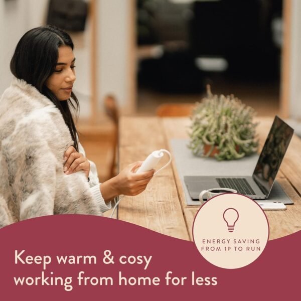 Dreamland Relaxwell Deluxe Faux Fur Heated Throw | Fast-Heating & Energy Efficient - Image 4