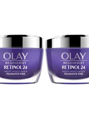 Olay Regenerist Retinol 24 Night Moisturiser Cream, 2 x 50ml