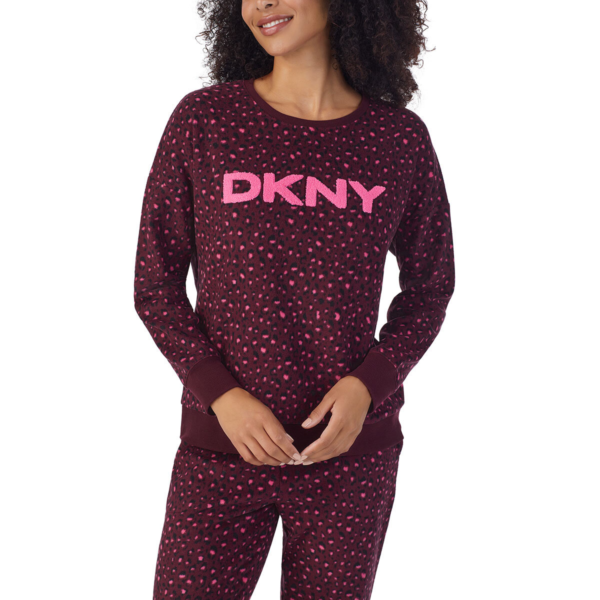 Style with the DKNY Ladies Fleece Lounge Set Lady Long Sleeve - Image 4