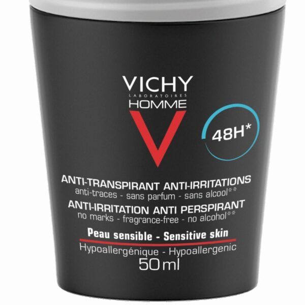 Vichy Homme 48hr Deodorant Roll-On | Soothing Anti-Perspirant for Sensitive Skin - Image 3