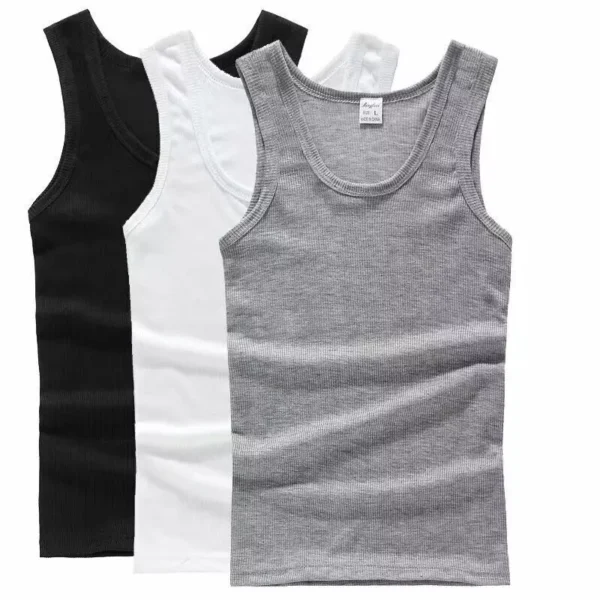 Men Vest Cotton Breathable Training Tank Top T Shirt Mix - Image 2