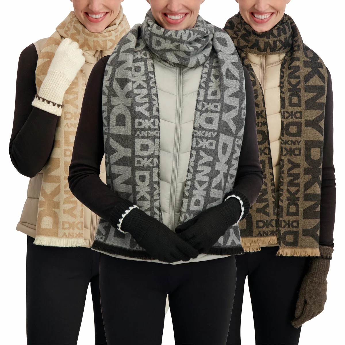 DKNY Ladies Scarf & Glove Set