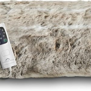 Dreamland Relaxwell Deluxe Faux Fur Heated Throw | Fast-Heating & Energy Efficient