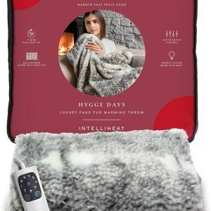 Dreamland Relaxwell Deluxe Fallow Deer Faux Fur Heated Throw | Fast Heat & Energy Efficient