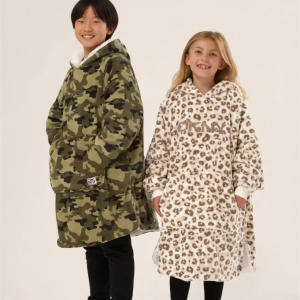 DKNY Kids Oversized Hoodie with Sherpa Fleece Lining